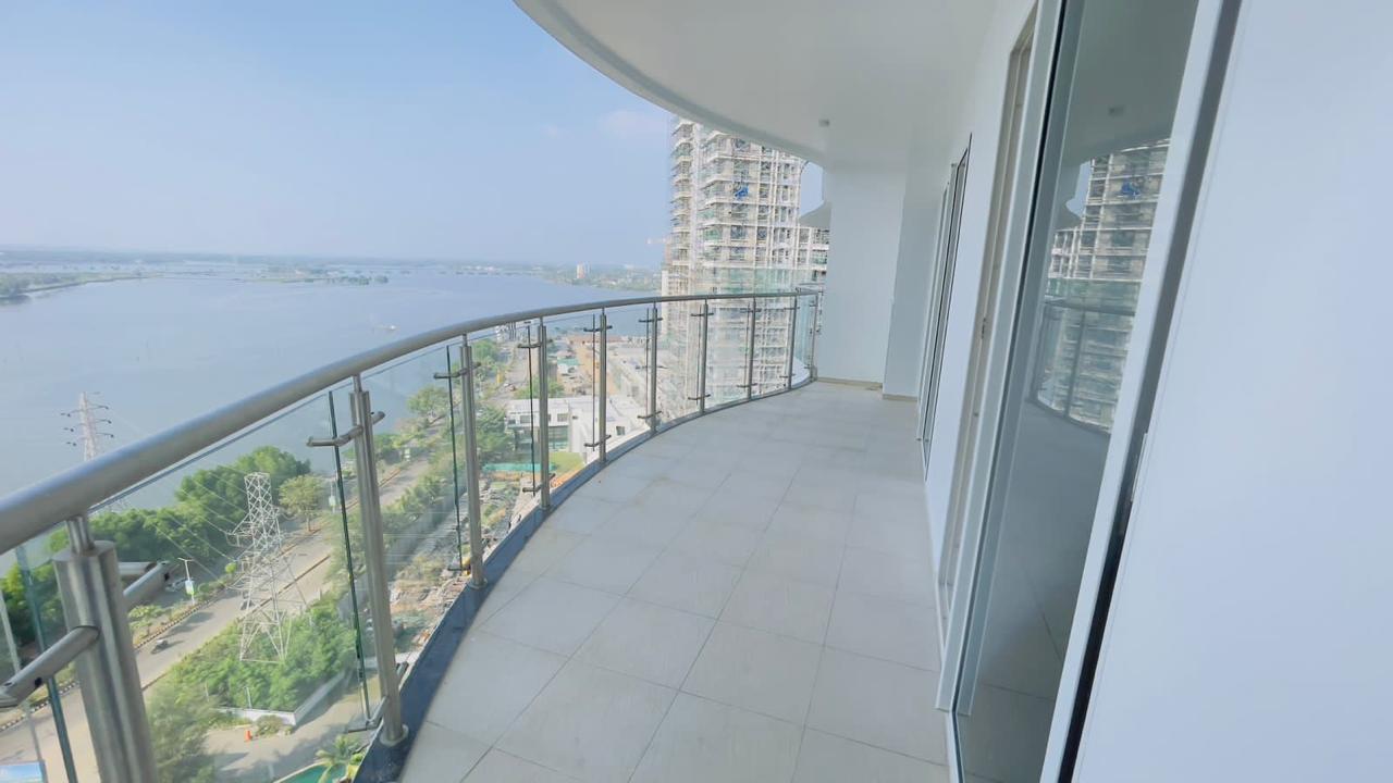 Water view 3bhk fully furnished TATA TRIVAM flat rent at Marine Drive Kochi