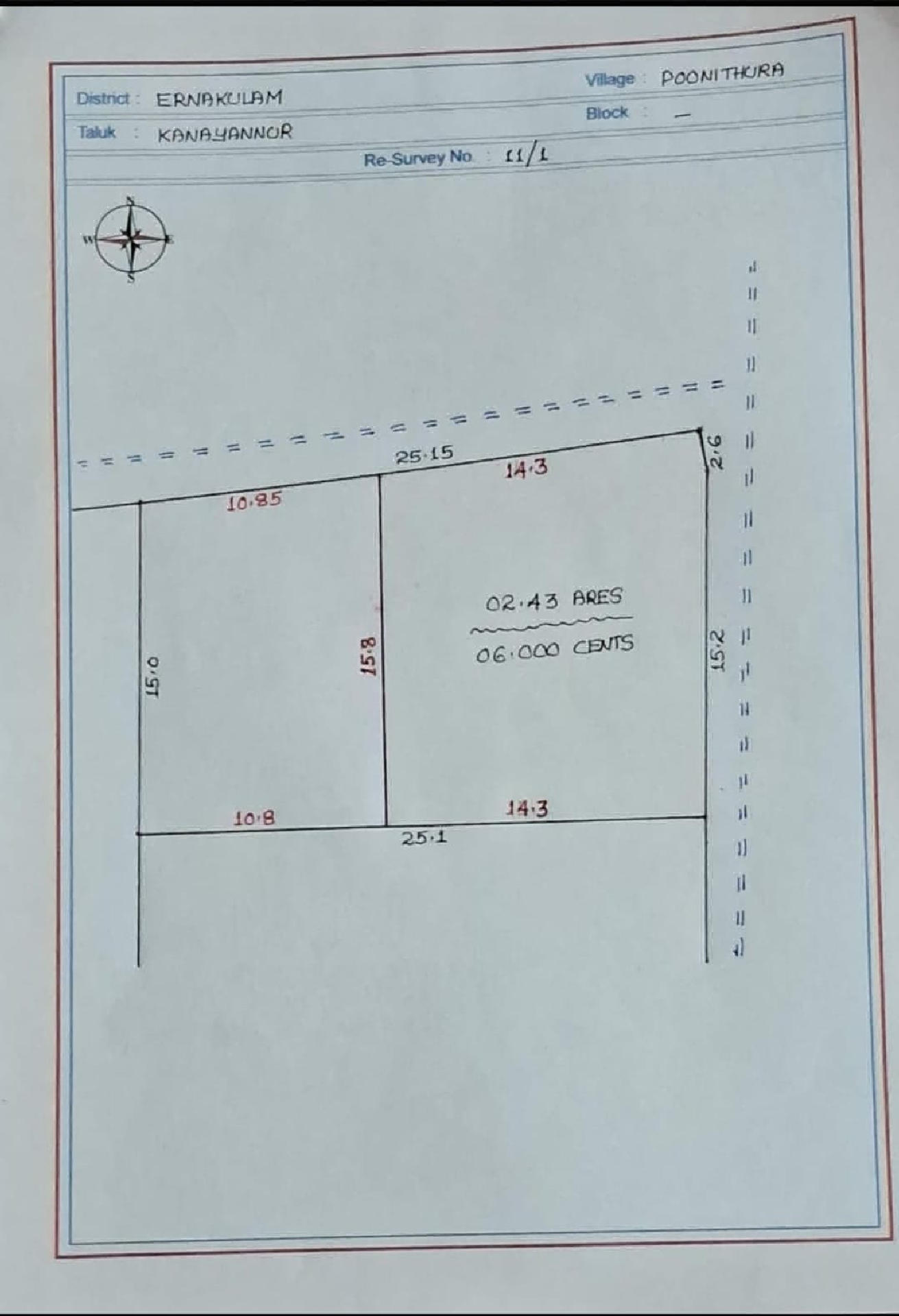 10 cent(6+4) plots for sale at Kaloor.Just 200 mtr from metro.