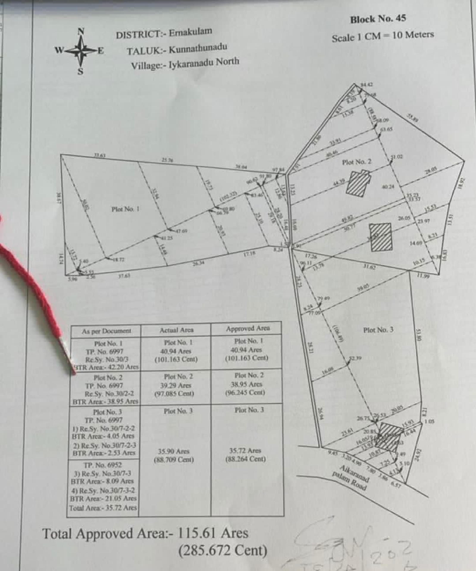 2.86 Acers Plot for sale at  Kadayiruppe , Puthen Kuriz