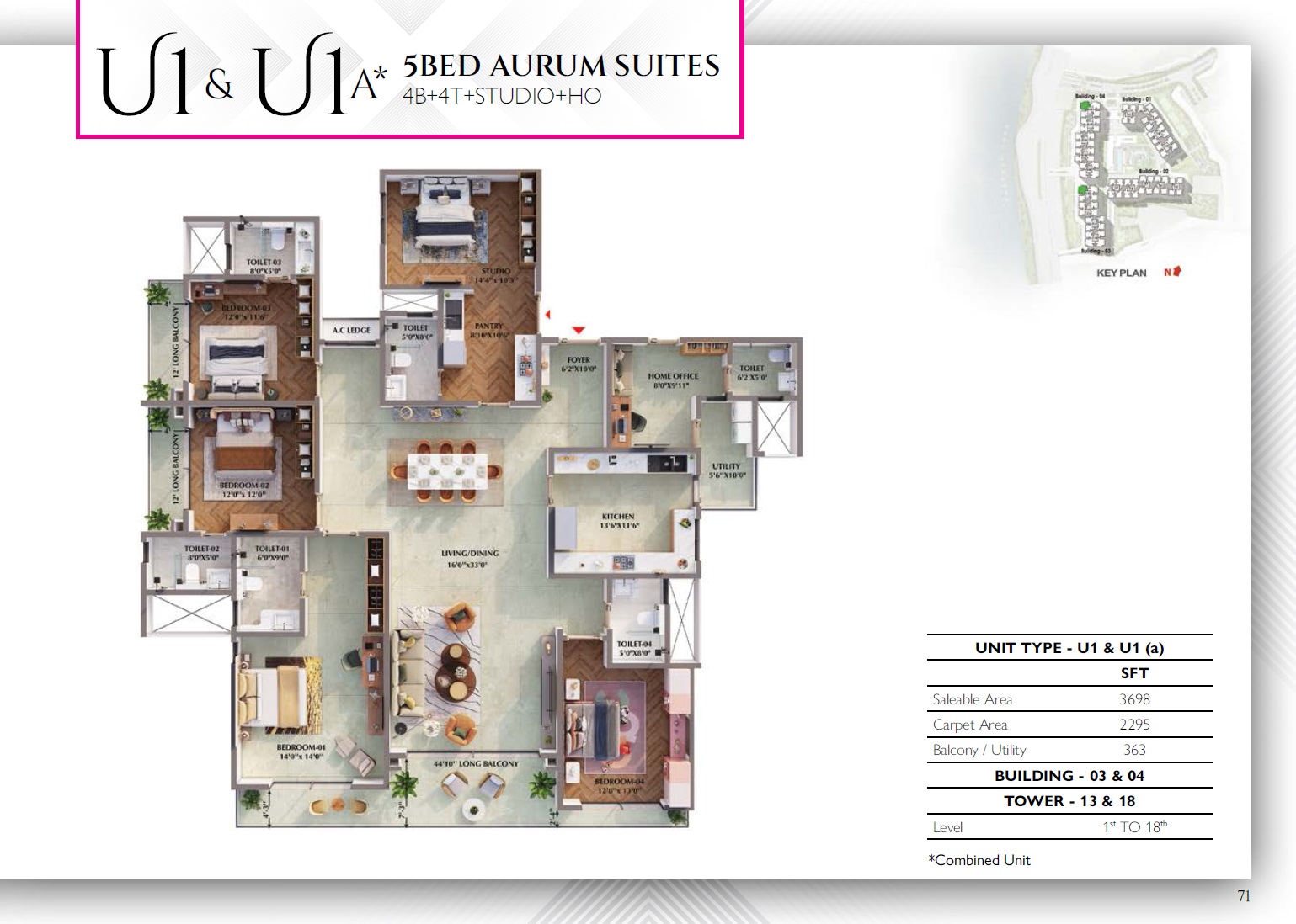 U1&UA 5Bed Aurum Suites 4B+4T+STUDIO+HO